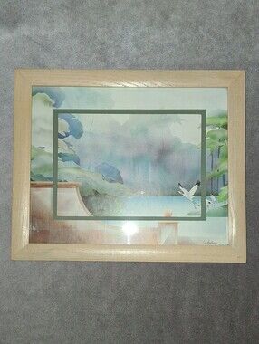 *VINTAGE* WHITNEY Art Deco Vaporwave Watercolor Print